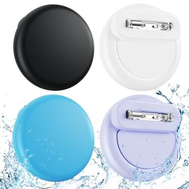 Imagem de Air Tag- Pacote com 4 suportes para AirTag para crianças, à prova d'água, com pino invisível, antiperda, para crianças, idosos, bagagem, roupas, mochila, viagem em família. (preto, branco, azul