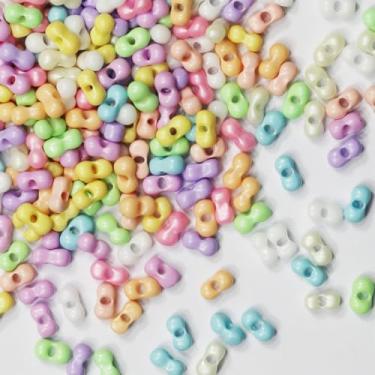 Imagem de Miçangas de semente de amendoim mistas rosa de 3 a 6 mm, cerca de 1000 peças/100 gramas no saco, para fazer joias, artesanato, contas, pulseira e colar (rosa misto)