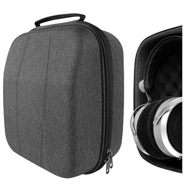 Imagem de Capa para fone de ouvido UltraShell da Geekria para Audeze LCD-2, LCD-3, LCD-4, HiFiMAN HE6se, Sundara, Ananda, Grado PS1000e, PreSonus HD7 - Fones de ouvido de viagem grandes e rígidos (cinza escuro)