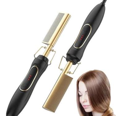 Imagem de Pente Quente Eletrico Cabelo Alisador Modelador Chapinha Bivolt 110/22