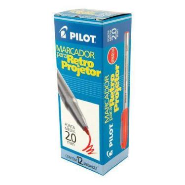 Imagem de Marcador P/ Retroprojetor Pilot 2.0 Vermelho - Cx C/ 12