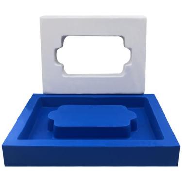 Imagem de Forma 3d Silicone Tomada Moldura Gesso Cimento Profissional - Xmoldes 