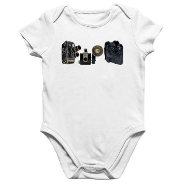 Imagem de Body Bebê Algodão Câmeras Vintage - Foca na Moda, Branco, G