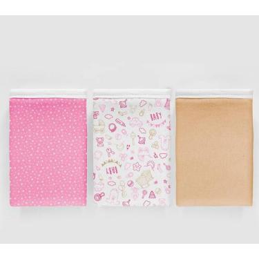 Imagem de Kit 3 Pçs Fronha Para Bebê 30 X 40cm 100% Algodão - Dugu, Baby Rosa