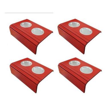 Imagem de Kit 04 Esteira Decorativa Laqueada Sofá Alumínio Vermelho - M A Sorpre