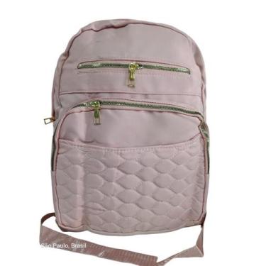 Imagem de Mochila bolsa de Nylon Impermeável Moda Feminina - F1650, Rosa