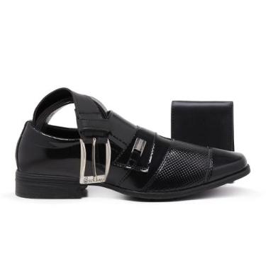 Imagem de Kit Sapato Social Masculino Cinto e Carteira Italiano Fino - Schiareli