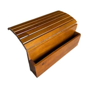 Imagem de Esteira Bandeja Reta Filetada Porta Controle Braço Sofá Madeira - MA S