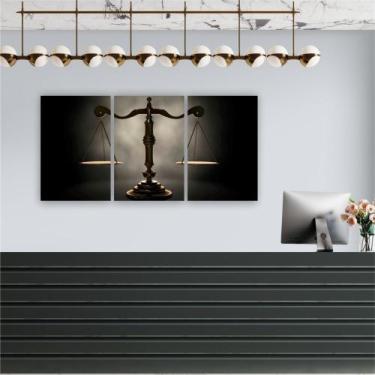 Imagem de Quadro 60x40cm 3pçs advogado balança canvas - DECORATIVA