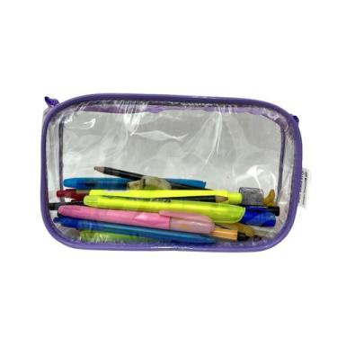 Imagem de ESTOJO transparente LILÁS  21x11 - Gii Matos Makeup