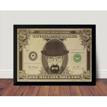 Imagem de Quadro Breaking Bad Heisenberg Nota Dolar Moldurada - Fanarte