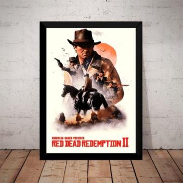 Imagem de Quadro Arte Red Dead Redemption 2 Game Poster Com Moldura - Fanarte