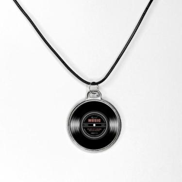 Imagem de Lindo colar pingente arte em resina disco de vinil - RELIKARIU