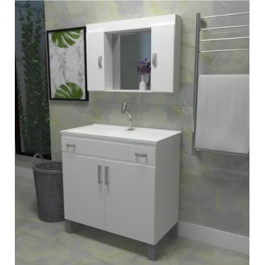 Imagem de Gabinete Armário Para Banheiro Ferraro 80 Branco - Gabinetto