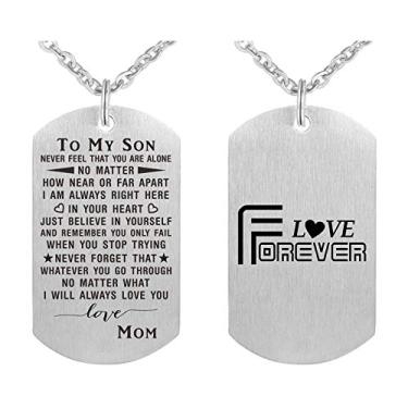 Imagem de Colar de presente ABBNT para meu filho da mamãe, I Love My Son, Believe in Yourself (Eu amo meu filho, acredite em si mesmo), pulseiras para adolescentes, formaturas de aniversário, ideias de presente de dia dos namorados