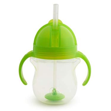 Imagem de Munchkin Copo com canudo para bebês de 6 meses, à prova de derramamento, com alças de transição para bebês a partir de 6 meses, 200 ml, verde