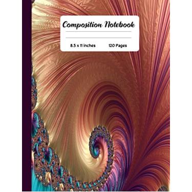 Imagem de Composition Notebook: Wide Ruled Lined Paper Notebook Journal | (8.5 x 11 in) 120 Pages | Beautiful Fractal design Pattern Workbook for Girls Kids ... Back to School and Home College Writing Notes