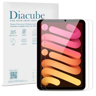 Imagem de Diacube Pacote com 2 protetores de tela PET 6H com revestimento de vidro para iPad Mini 6ª geração de 21.1 cm, HD Clear, Face ID e Apple Pencil, antiluz azul, inquebrável, fácil instalação
