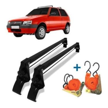 Imagem de Rack Teto Fiat Uno Mille 2 Pts 84 A 2013 + 2 Cintas Catraca - Vhip