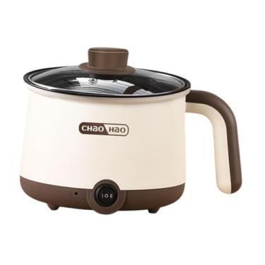 Imagem de ＫＬＫＣＭＳ Mini panela elétrica quente Mini panela antiaderente panela multiuso macarrão panela ramen fogão para sopa cozinhar ovos cozidos dormitório, Sem