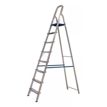 Imagem de Escada de Alumínio Residencial 08 Degraus Alumasa 120Kg