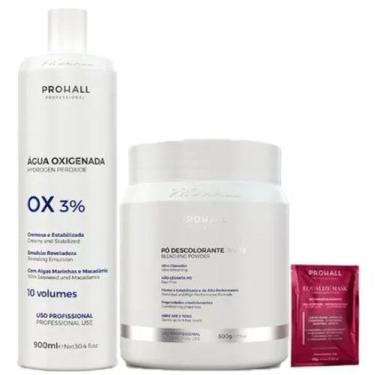 Imagem de Kit Descoloração Pó Ultra Clareador Branco e Ox 10 Prohall
