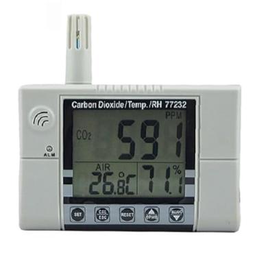 Imagem de AZ77232 Medidor de umidade de CO2 montado na parede, testador de dióxido de carbono, monitor de qualidade do ar interno com relé