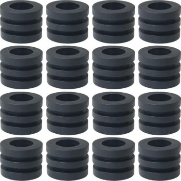 Imagem de WHYHKJ 16 peças junta de máquina de pebolim preta 2,2 x 3 cm almofada rígida de borracha de silicone arruelas de almofada mini arruelas de pebolim