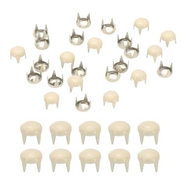 Imagem de PATIKIL Pinos de metal de 5 mm, 200 peças de contas redondas de garra de cúpula rebites de cabeça de prego para artesanato de couro roupas bolsa de cinto, sapatos, damasco