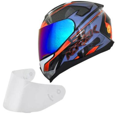 Imagem de Capacete Moto Norisk Razor Speedmax Cinza Viseira Camaleão, Cinza Lara