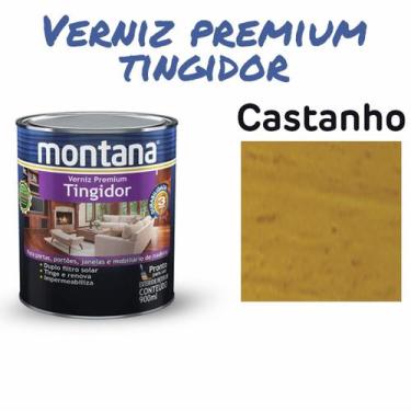 Imagem de Verniz Tingidor Brilhante Para Madeiras Montana 900ml, Castanho