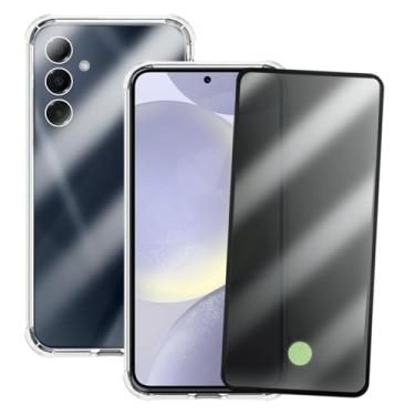 Imagem de Kit Capinha Anti Shock e Película Privacidade 3D Anti-Spy Compatível Samsung Galaxy S24