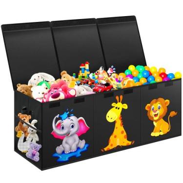 Imagem de Caixa de Brinquedos Mabahoo Extra Grande Dobrável 150L - com Tampa