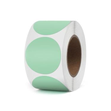 Imagem de Etiquetas Térmicas YIKIADA Green Circle - Vinil à Prova D'Água (3,8cm)
