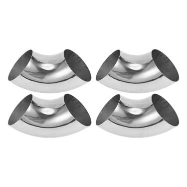 Imagem de Motoforti 4 peças 90 graus mandril curva cotovelo carro modificado tubo de escape tubulação 11.4 cm espessura OD 1,5 mm/16GA 114x275x1,5 mm aço inoxidável 304 tom prata