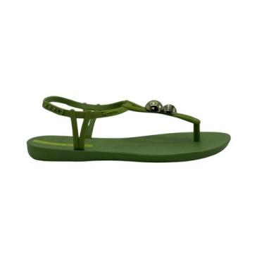 Imagem de Sandália Rasteira Feminina Ipanema Class Sphere - Grendene, Verde escu