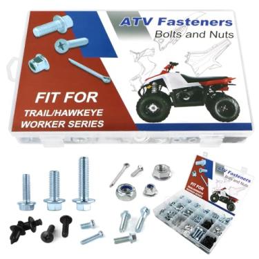 Imagem de REARACE Kit de fixadores de parafusos de plástico para carenagem ATV Carenagem de 330 peças adequado para Polaris Trail Blazer 250/330/400, Trail Boss 250/325/350L/330/4X4, Hawkeye 300/325/400, Worker