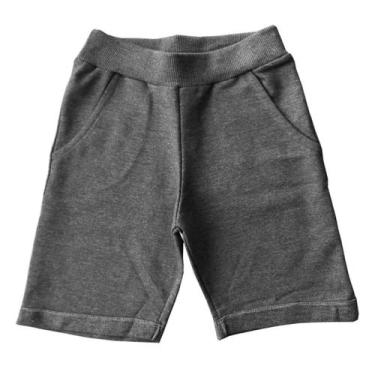 Imagem de Bermuda Moletinho Short Bebe Infantil Básica Escolar 1 a 3 Anos Algodã