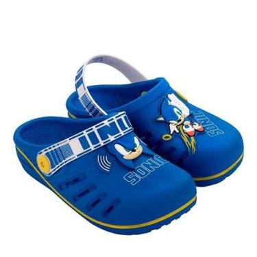Imagem de Sandália Babuche Meninos Sonic Speed Infantil Grendene Kids, Azul, 30