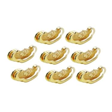 Imagem de QCAA Puxador de gaveta vintage para móveis, caixa de madeira, molde de zinco, comprimento 6 cm x 19 cm de altura, latão, pacote com 8, feito em Taiwan