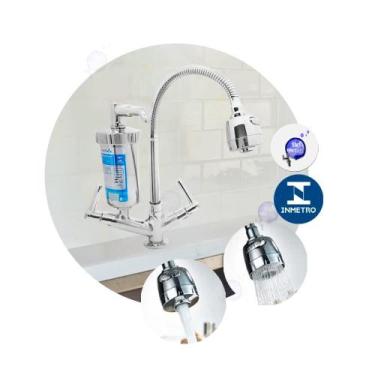 Imagem de Torneira Metal Filtro Gourmet Pia Mesa Cozinha Bancada Cromado Del Met