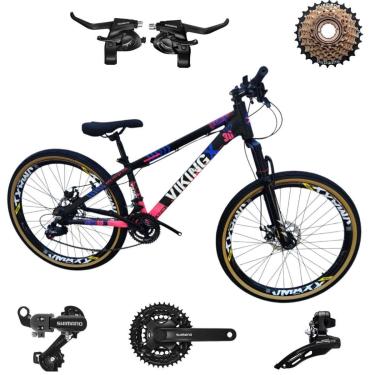 Imagem de Bicicleta 26 VikingX T25 21v Shimano Avançado Freeride Pneu Aro 26 Balão Faixa Amarela-Unissex
