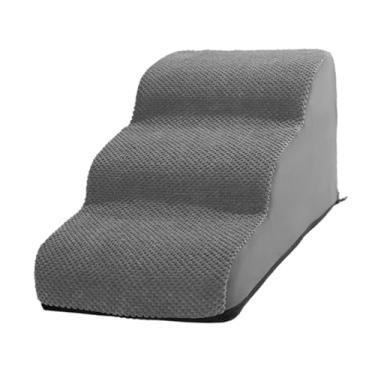 Imagem de Generic Escadas de cães cães degraus macios non slip, rampa de animais de estimação Comfotable leve para a cama de cama de cama alta rampa de cachorro para, Cinza