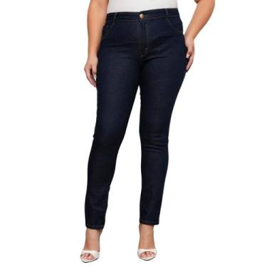 Imagem de Calça Jeans Feminina Plus Size Skinny Escura Com Elastano - SK Jeans, 