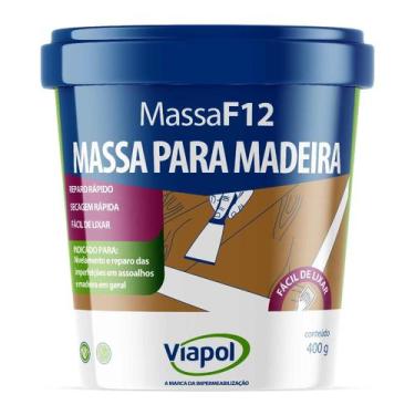 Imagem de Massa de Emulsao Acrilica Para Madeira F-12 Branca 400g Viapol
