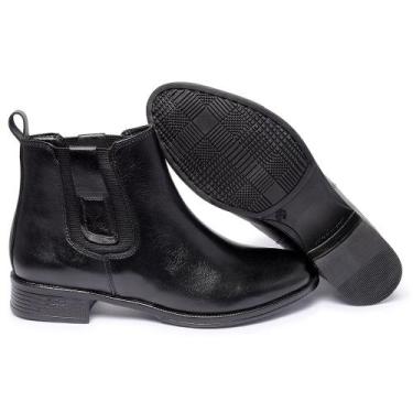 Imagem de Bota Feminina Confort Couro Casual Linha Premium Cor Preto - Ferrile, 