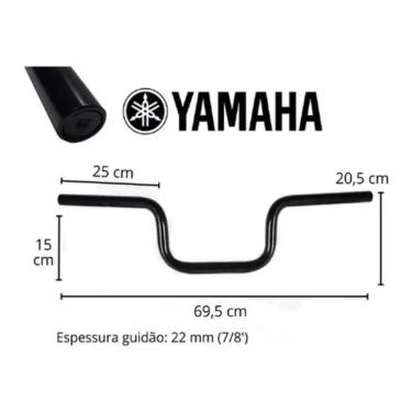 Imagem de Guidão Moto Factor 125 150 Fazer 150 Preto Fosco Yamaha Com Rosca Interna Original