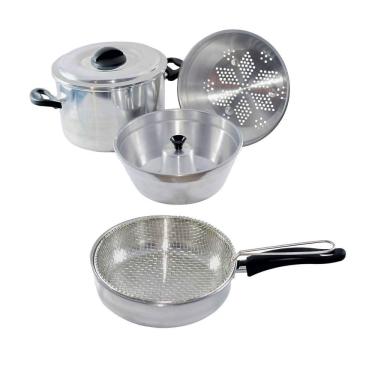 Imagem de Conjunto Panela A Vapor Banho Maria 4x1 E Frigideira Cesto