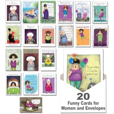 Imagem de Leanin' Tree Cartões comemorativos - Laugh With Leslie de Leslie Moak Murray - 20 cartões comemorativos com interiores coloridos e envelopes projetados