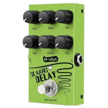 Imagem de M-VAVE Classic Delay Pedal para Guitarra Elétrica e Baixo: True Bypass, 600ms de Tempo de Atraso, 7 Controles de Ajuste, Alimentação Dupla (9V/USB) e Design Compacto para Músicos